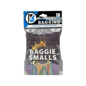 10-Pack Bag King Baggie Smalls Wide Mouth Child-Resistant Mylar Bag | 1/8th ounce