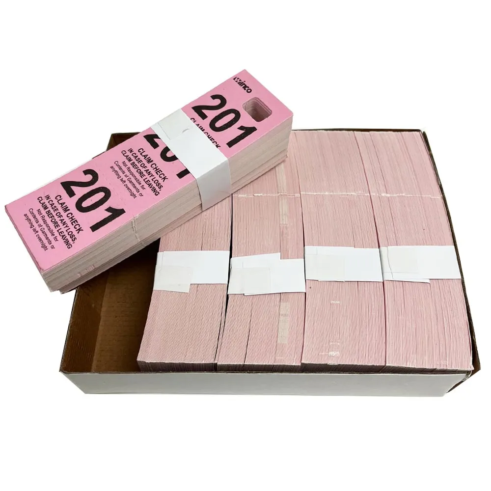 1000 Coat Room Checks Numbers Hang Tags 3 Part Paper Tickets Consecutive Numbers