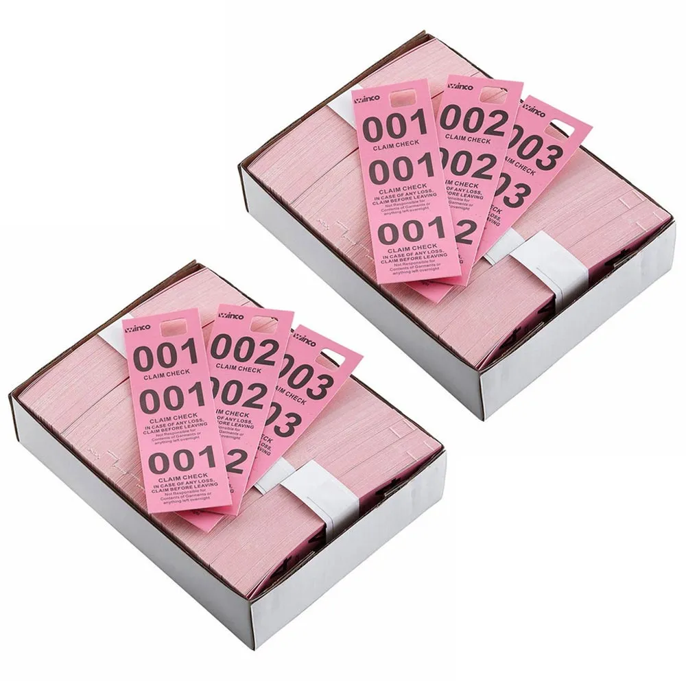 1000 Coat Room Checks Numbers Hang Tags 3 Part Paper Tickets Consecutive Numbers