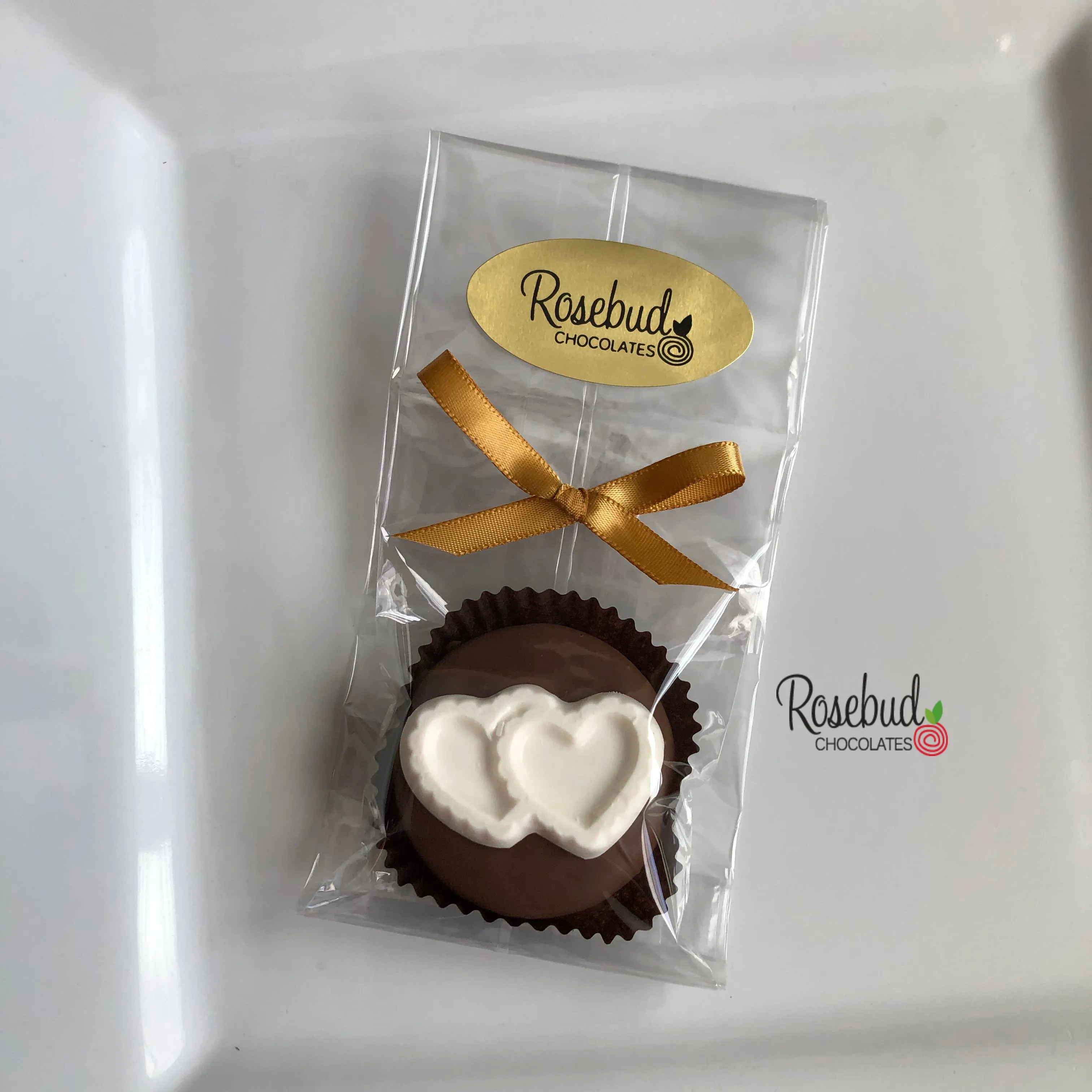 12 DOUBLE HEARTS Chocolate Covered Oreo Cookie Candy Party Favors
