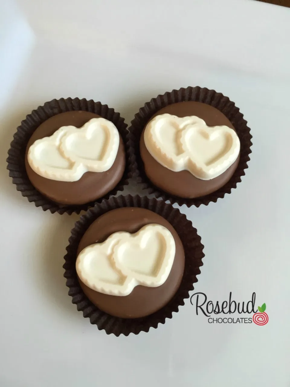 12 DOUBLE HEARTS Chocolate Covered Oreo Cookie Candy Party Favors
