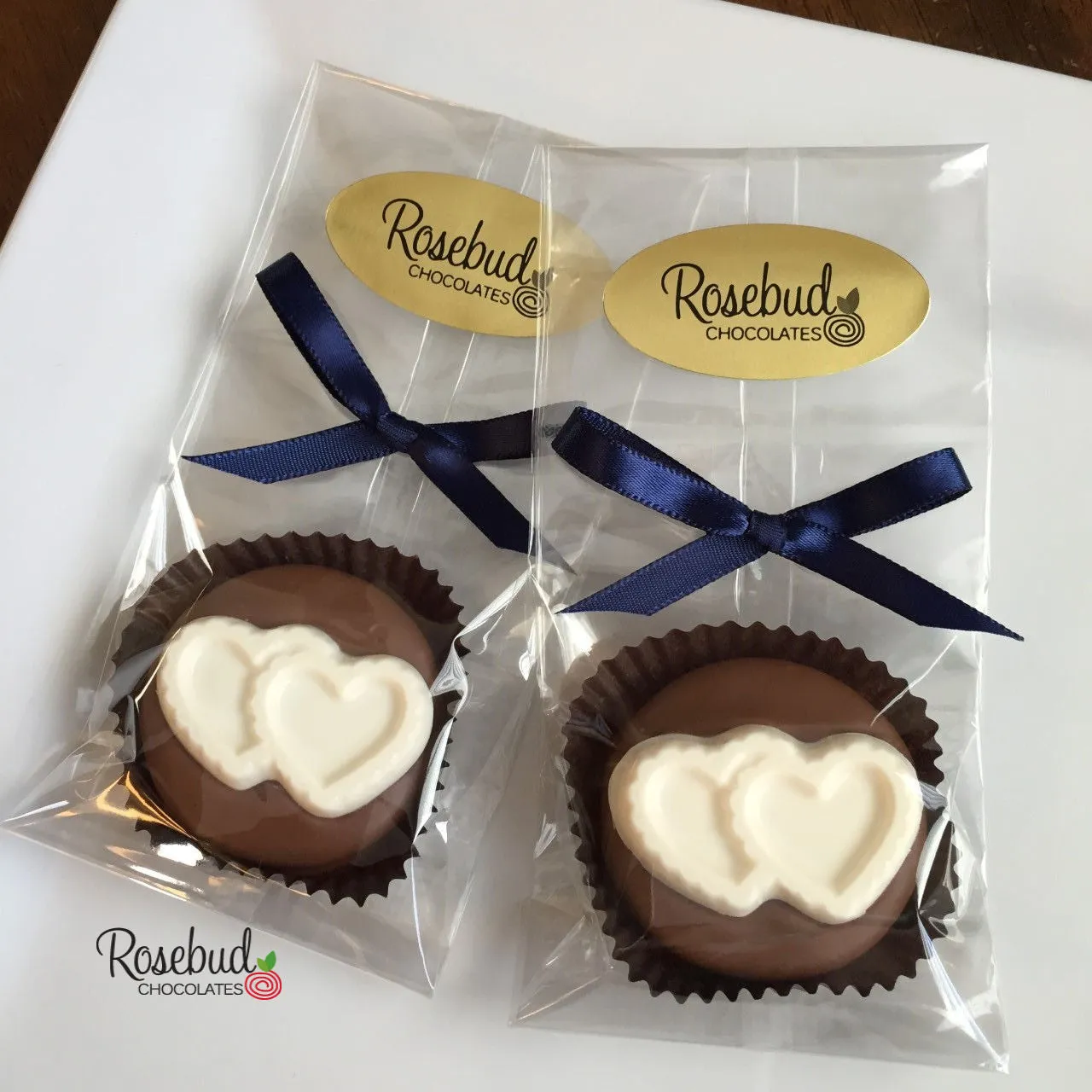 12 DOUBLE HEARTS Chocolate Covered Oreo Cookie Candy Party Favors