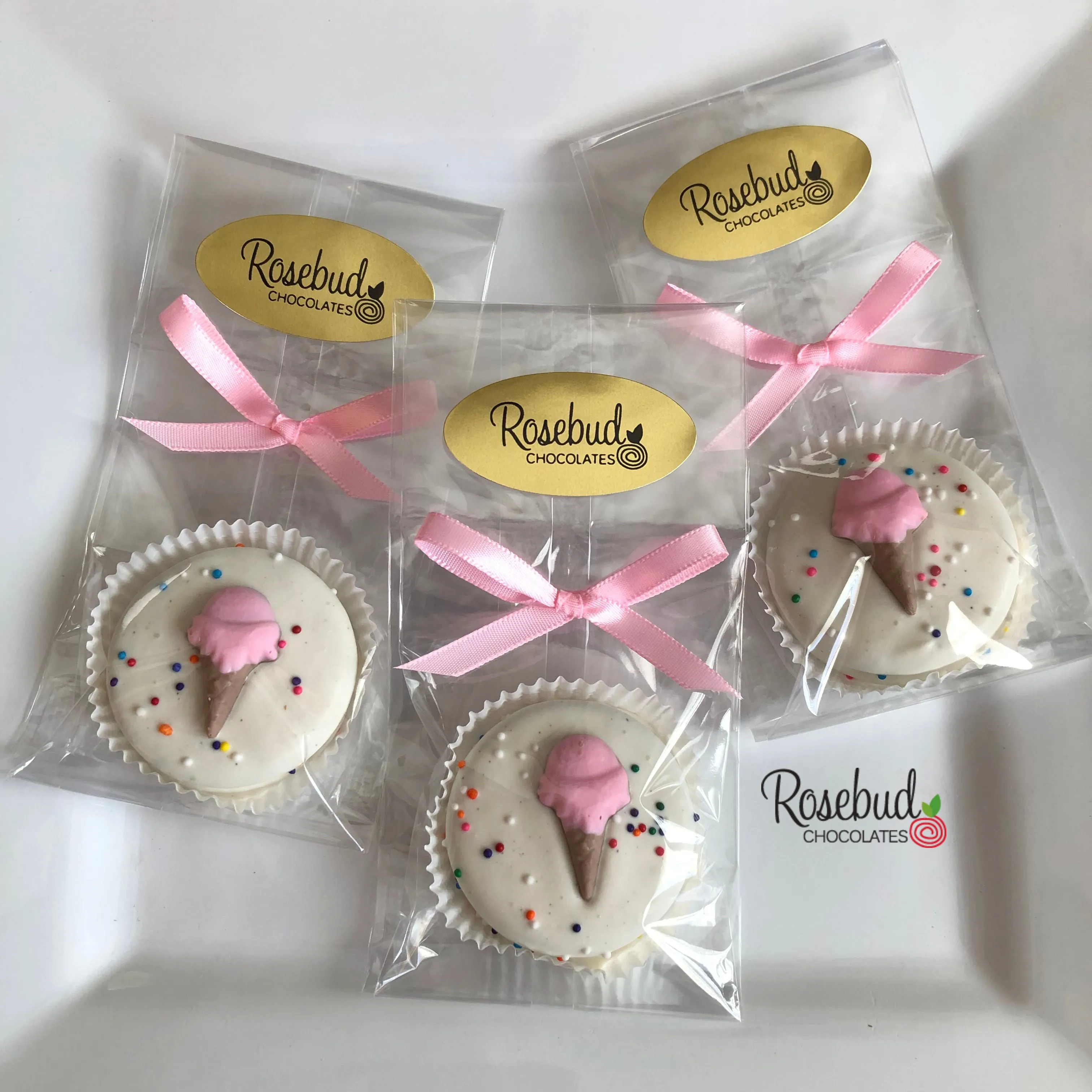 12 ICE CREAM CONE Chocolate Covered Oreo Cookie Birthday Party Candy Favors