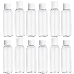 12 Pack Plastic Empty Toiletry Bottles 60ml Containers for Travel Essential Oil
