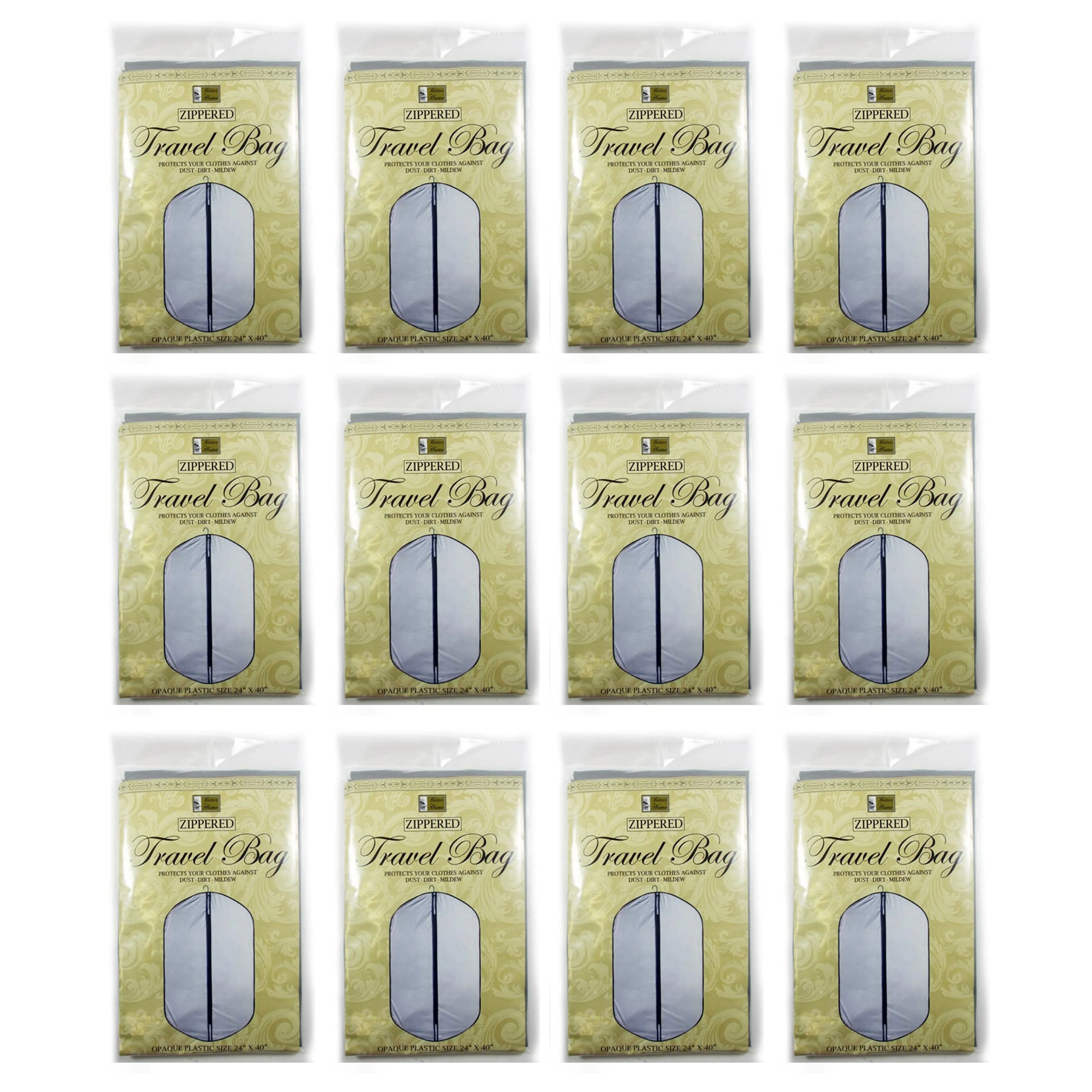 12 Pc Hanging Garment Bags for Storage Travel Suit Dress Shirt Coat Grey 40 Inch
