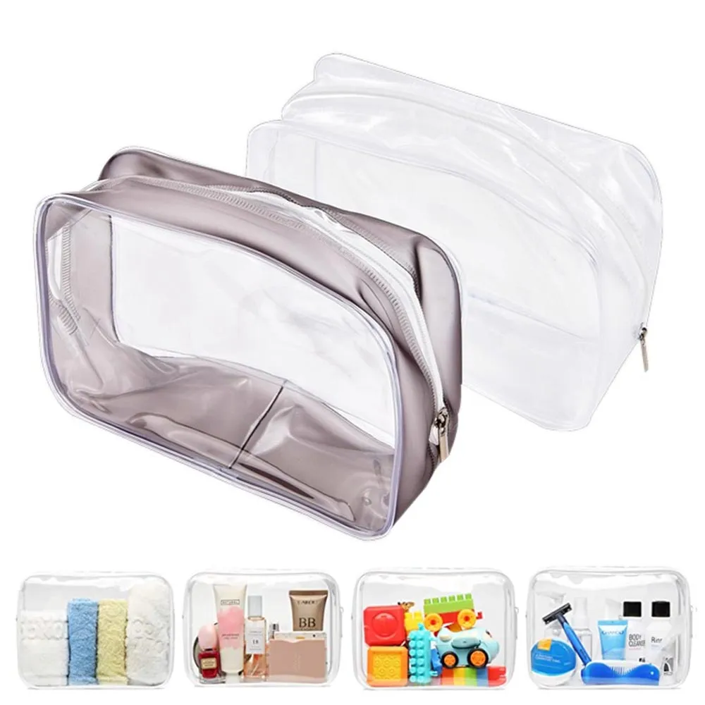 1PC Clear Toiletry Bag Zipper Purse Carry Pouch Travel Makeup Cosmetic Organizer