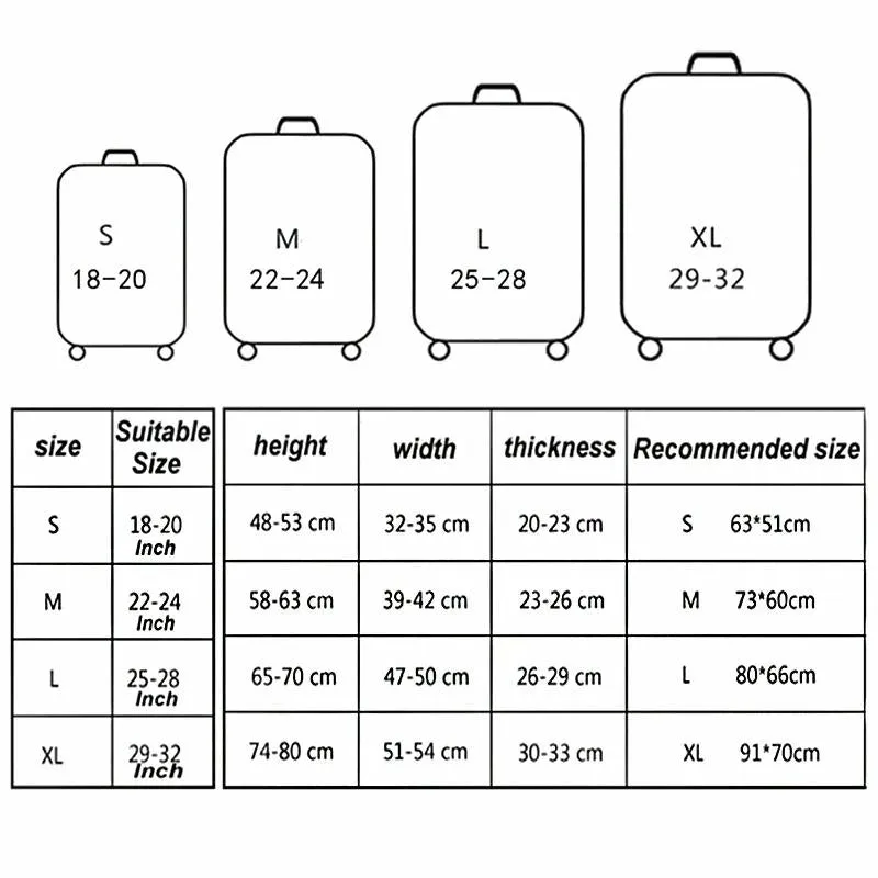 22-24 Inch Travel Suitcase Dust Covers - Elastic & Abrasion-resistant