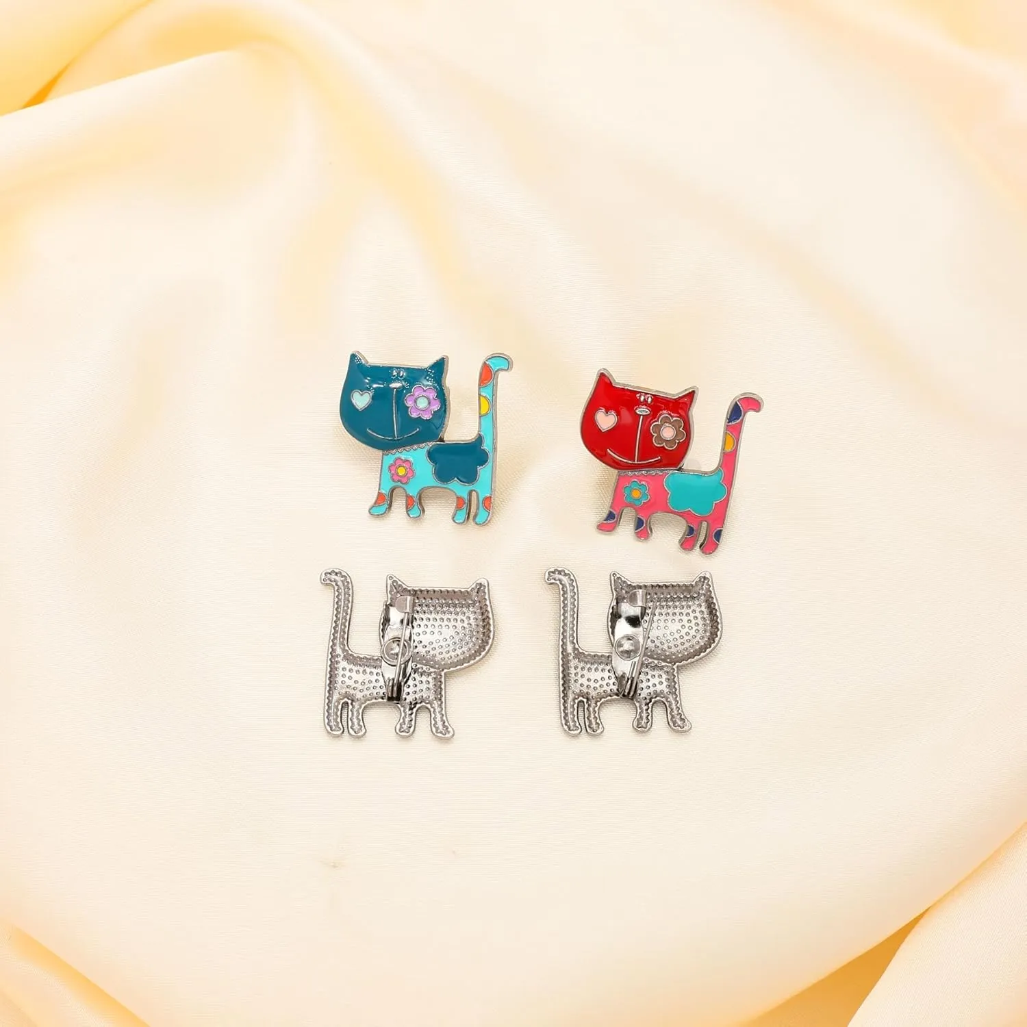 4PCS Cartoon Brooch Pins for Women Gift Enamel Backpack Decoration Gifts