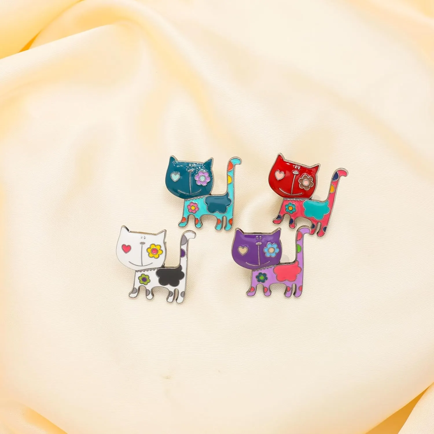 4PCS Cartoon Brooch Pins for Women Gift Enamel Backpack Decoration Gifts