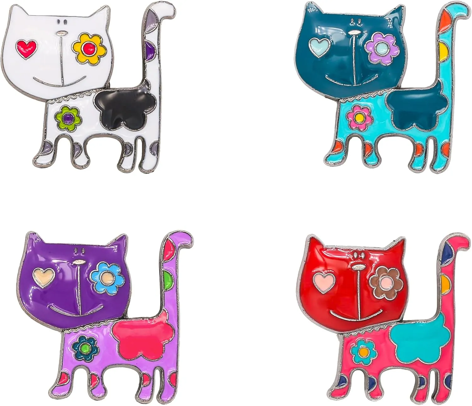 4PCS Cartoon Brooch Pins for Women Gift Enamel Backpack Decoration Gifts