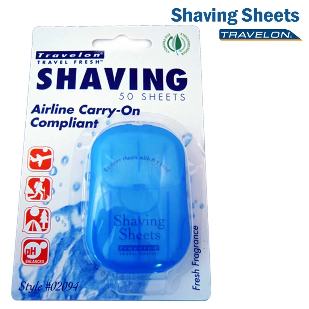 50 Pc Foam Shaving Sheets Travel Shave Cream Hygiene Skin TSA Compliant Carry On