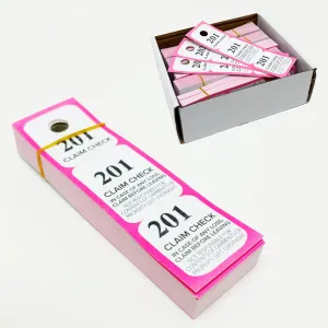 500 Coat Room Tickets 3 Part Paper Triplicate Checks Numbers Tags Hanger Cards