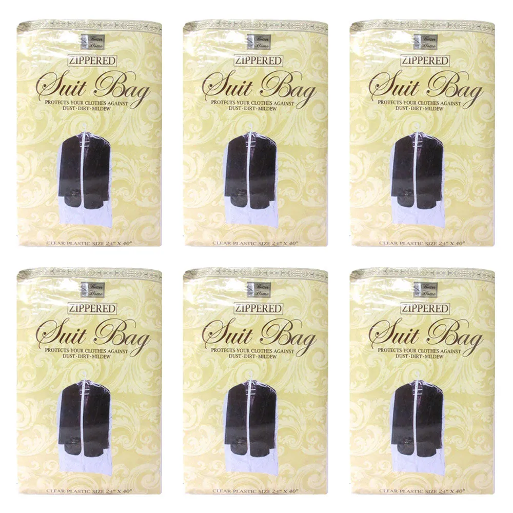 6 Plastic Clear Dust Proof Cover Suit Dress Garment Bag Storage Protect 24"x40"