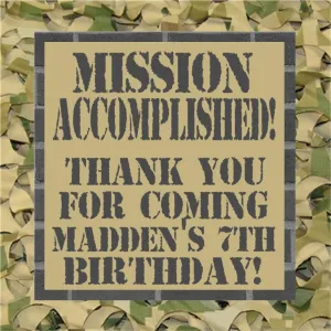 Army Birthday Party Stickers Or Favor Tags