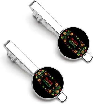 Black History Month Tie Clips for Men 2 Pcs Necktie Bar Pinch Clothing Accessories Suitable for Wedding Business Anniversary