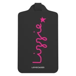 Black Personalised Island Name Luggage Tag