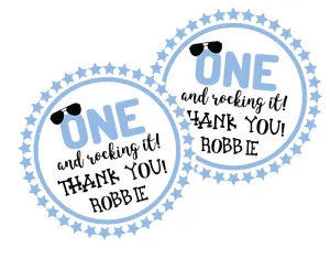 Boys Blue 1st Birthday Party Stickers Or Favor Tags
