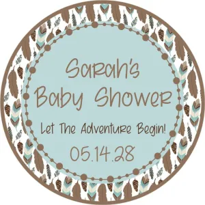 Boys Tribal Baby Shower Stickers Or Favor Tags