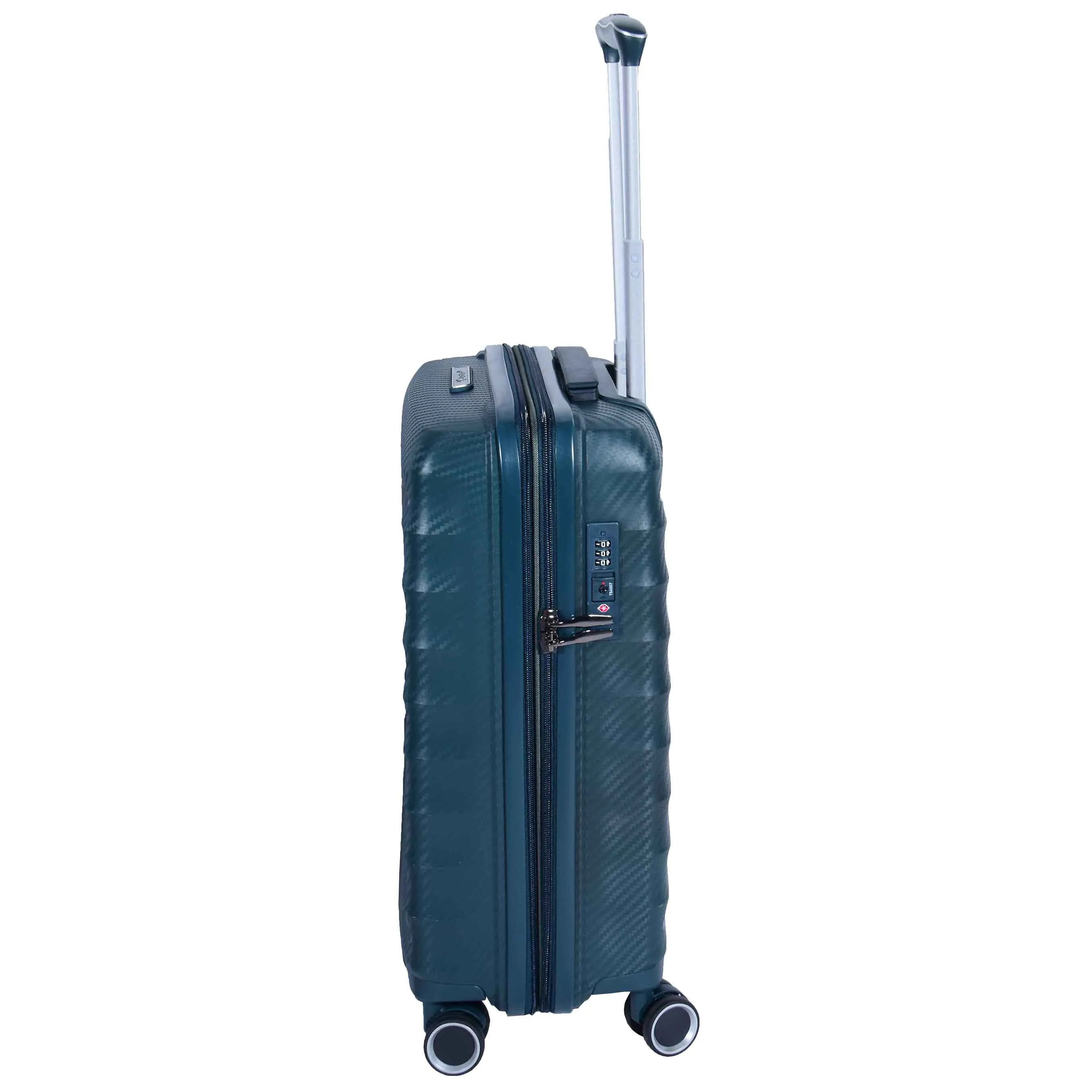 Cabin Size 8 Wheeled Expandable ABS Luggage Pluto Green