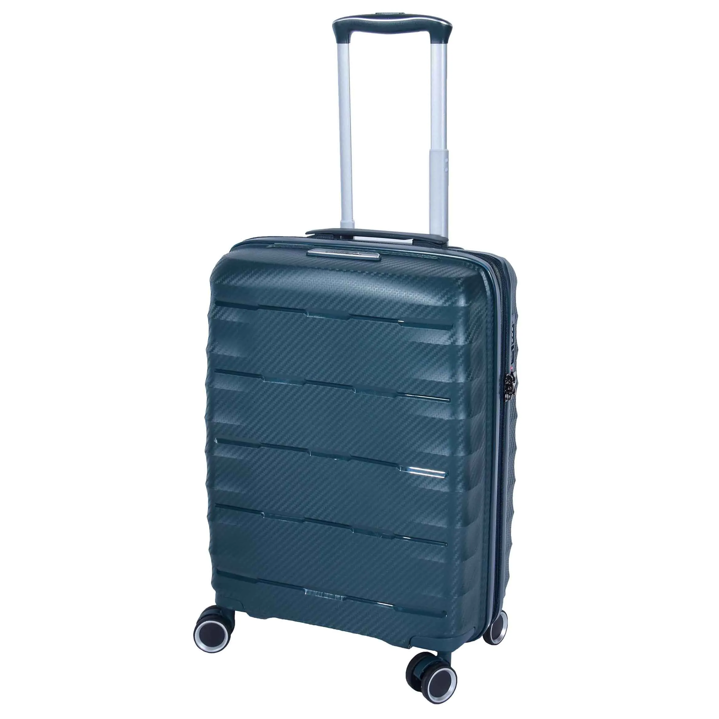 Cabin Size 8 Wheeled Expandable ABS Luggage Pluto Green
