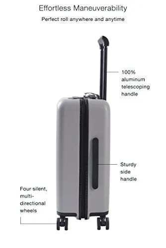 Carry On Luggage Lightweight Suitcase Spinner (Grey)