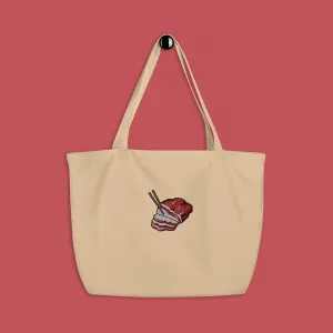 Char Siu Embroidered Large Tote