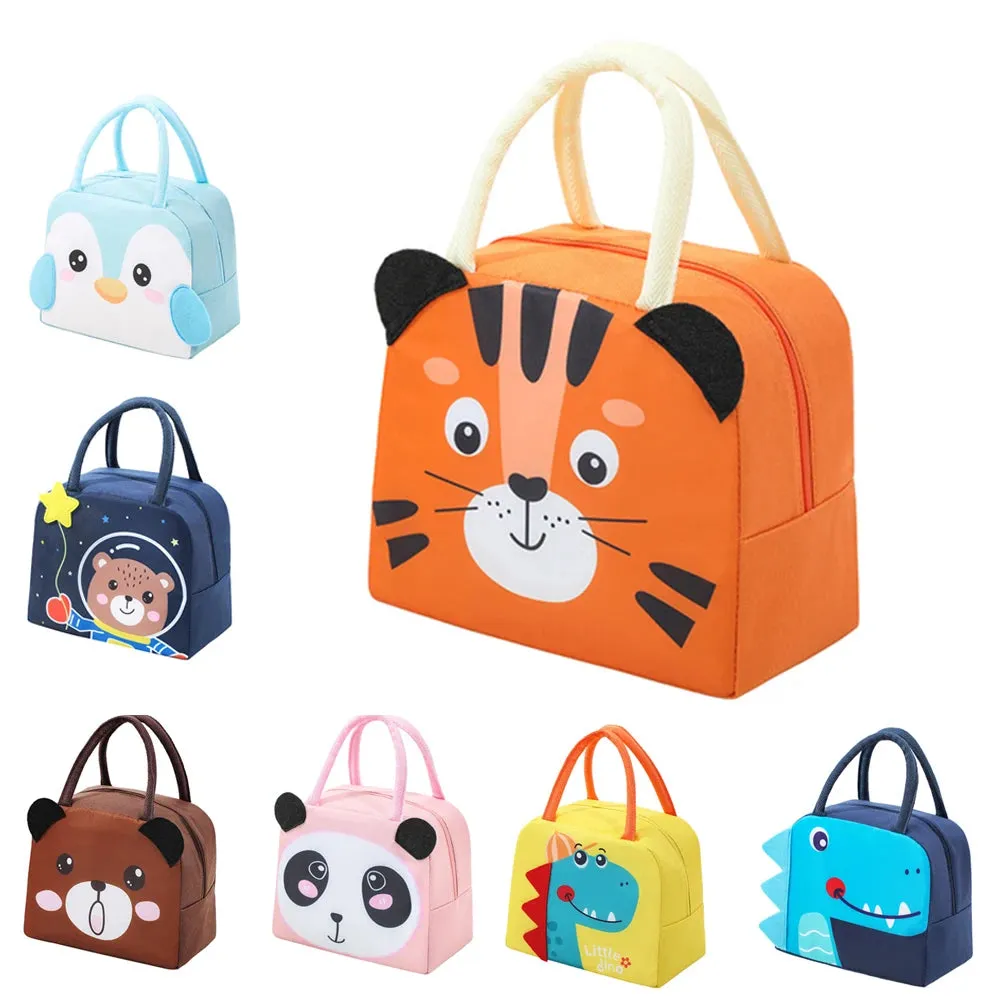 Cute 3d Design Animal Printed Insulated Lunch bag for kids (Bear)