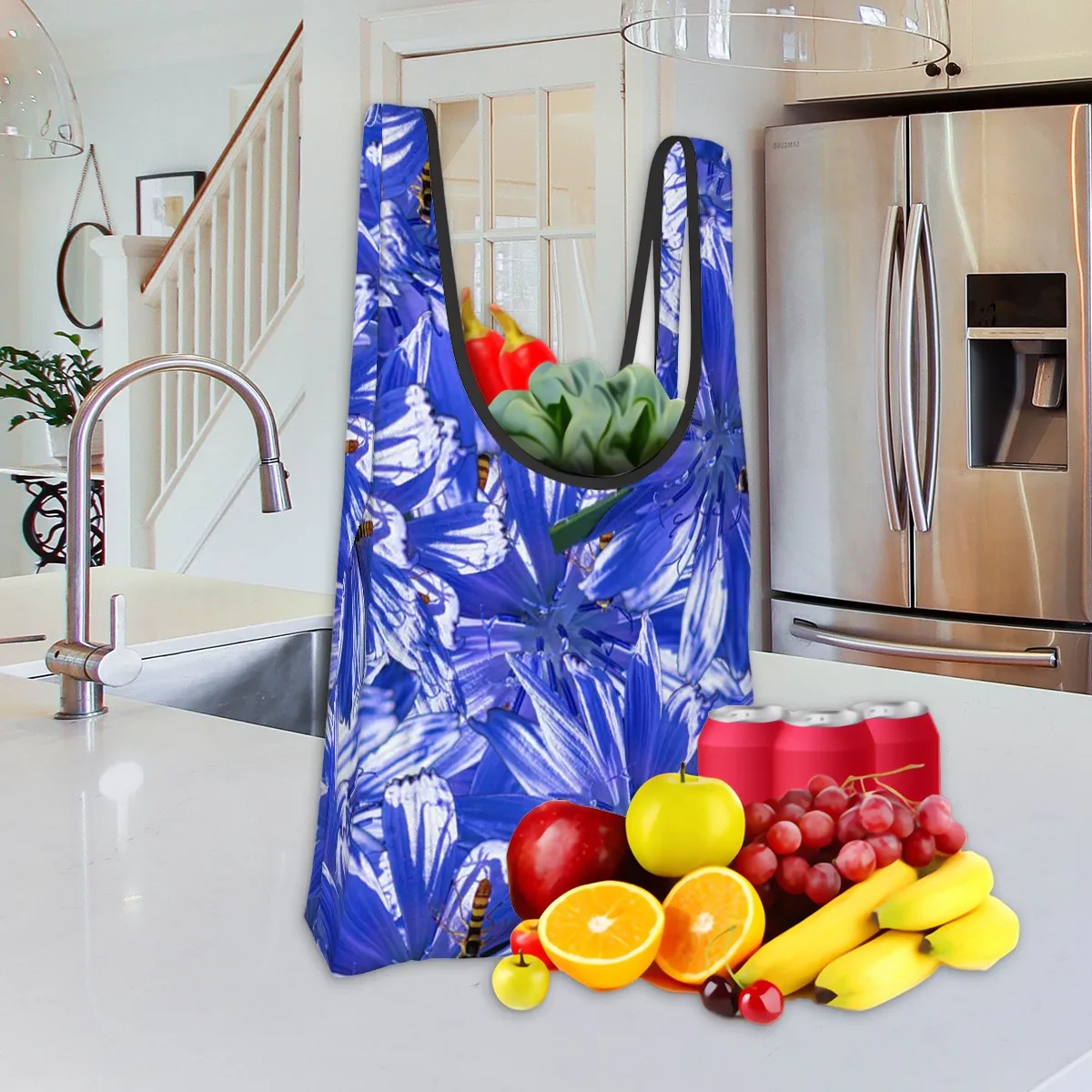 Folding Shopping Bag (polyester with storage pouch) Chicory 1