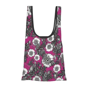 Folding Shopping Bag (Polyester with storage pouch) Wild Rose 2