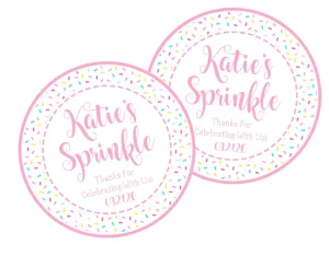 Girls Baby Sprinkle Stickers Or Favor Tags