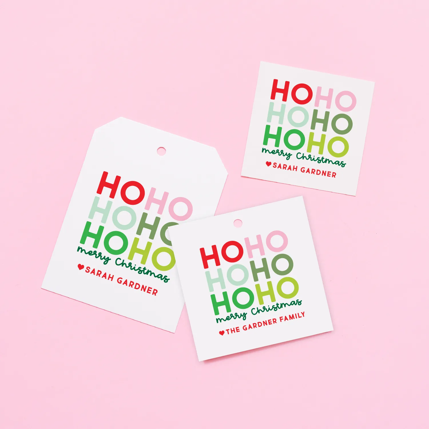 Ho Ho Ho Merry Christmas Personalized Tag or Sticker