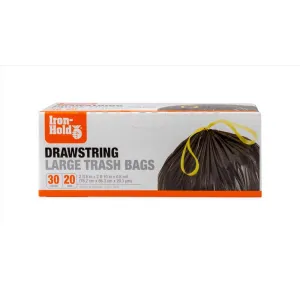 Iron-Hold 30 gal Trash Bags Drawstring 20 pk 0.8 mil