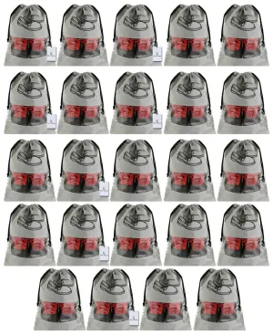 Kuber Industries 24 Piece Non Woven Travel Shoe Cover, String Bag Organizer, Grey -CTMTC39513