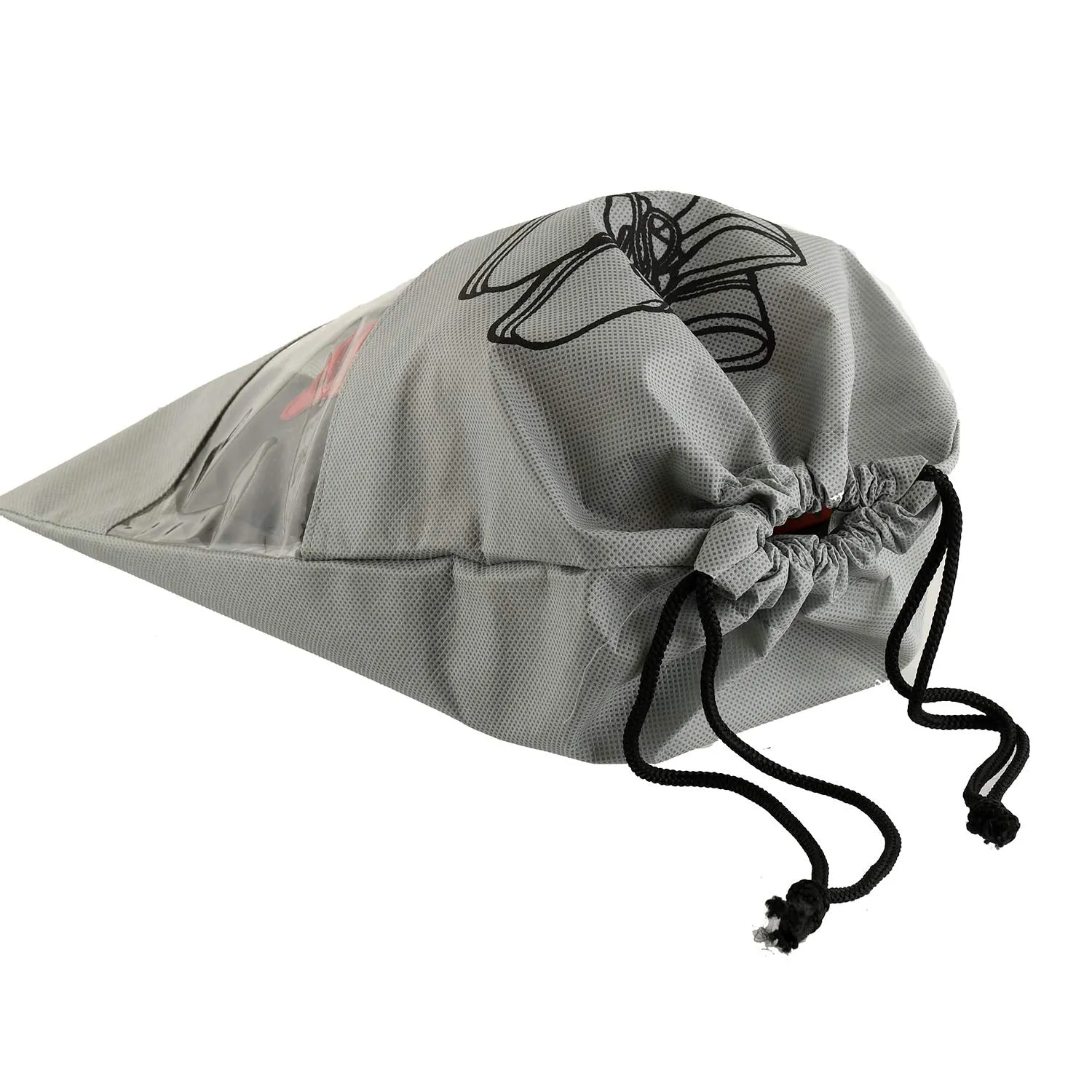 Kuber Industries 24 Piece Non Woven Travel Shoe Cover, String Bag Organizer, Grey -CTMTC39513