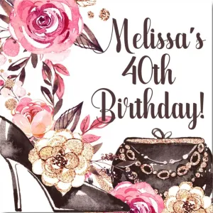 Ladies Birthday Party Stickers Or Favor Tags