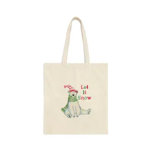 Let It Snow Cotton Canvas Tote Bag