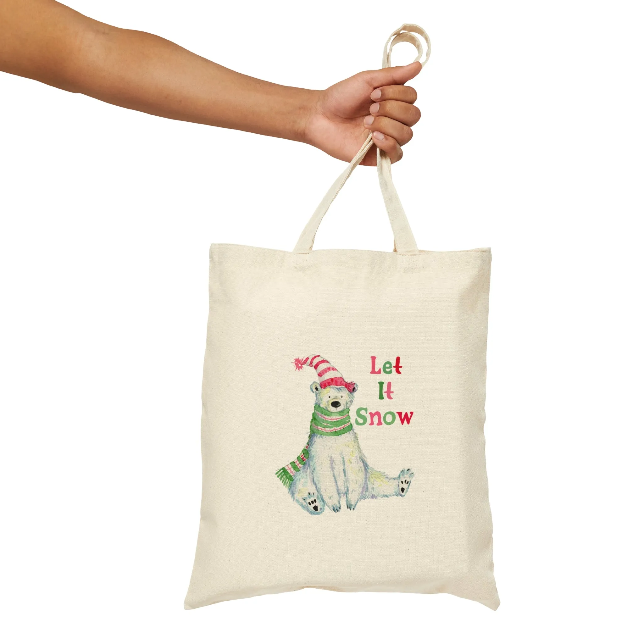 Let It Snow Cotton Canvas Tote Bag