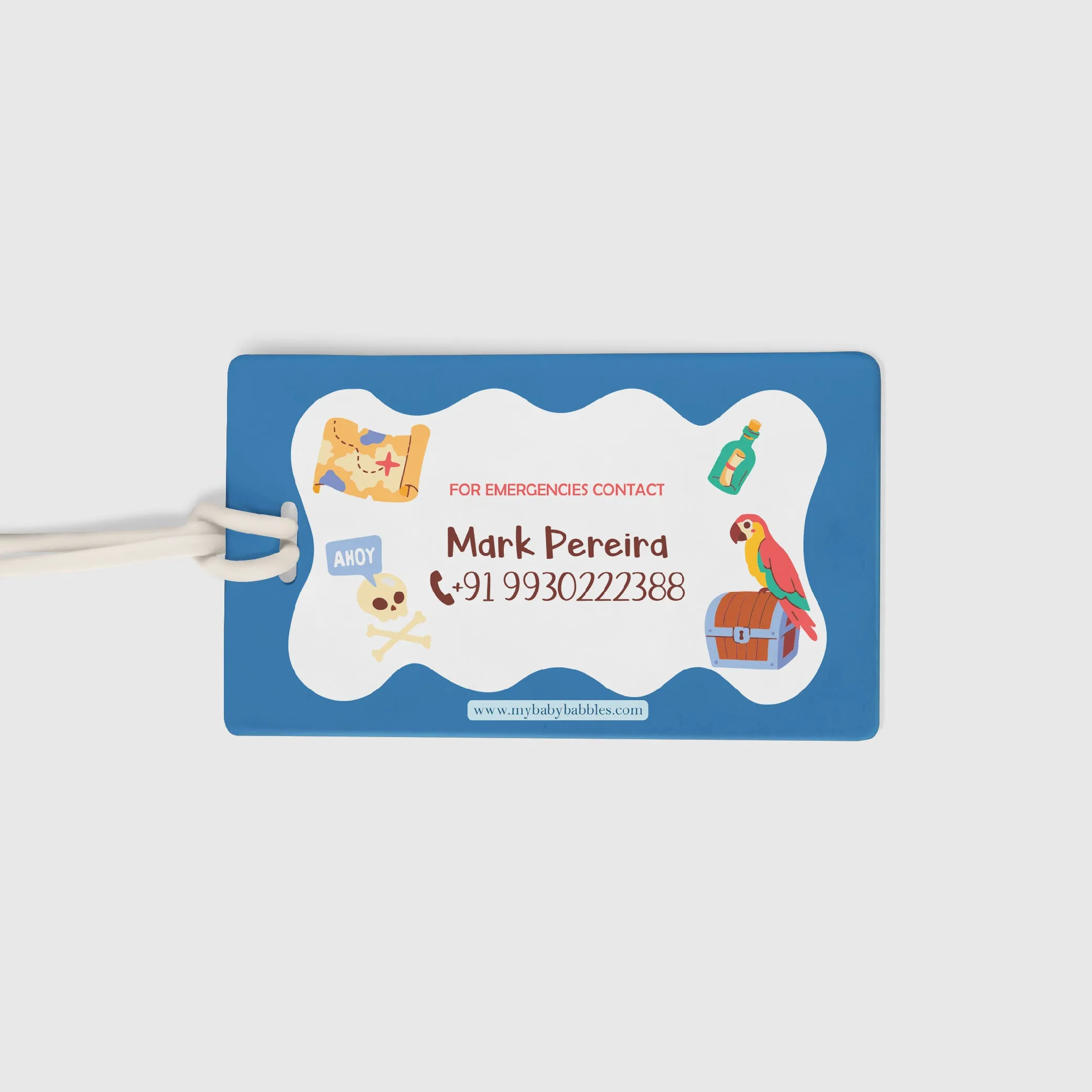 Luggage Tags - Pirate Blue, Set of 2