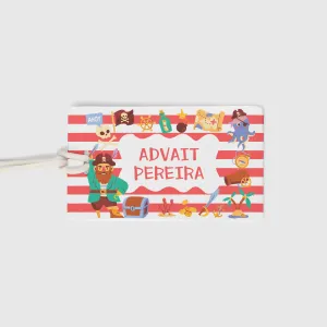 Luggage Tags - Pirate Red , Set of 2