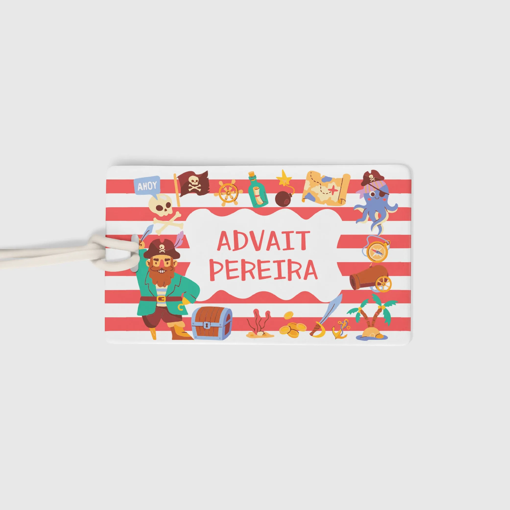 Luggage Tags - Pirate Red , Set of 2