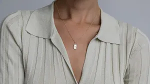 Personalized Diamond Dog Tag Necklace without the 18k Gold Chain