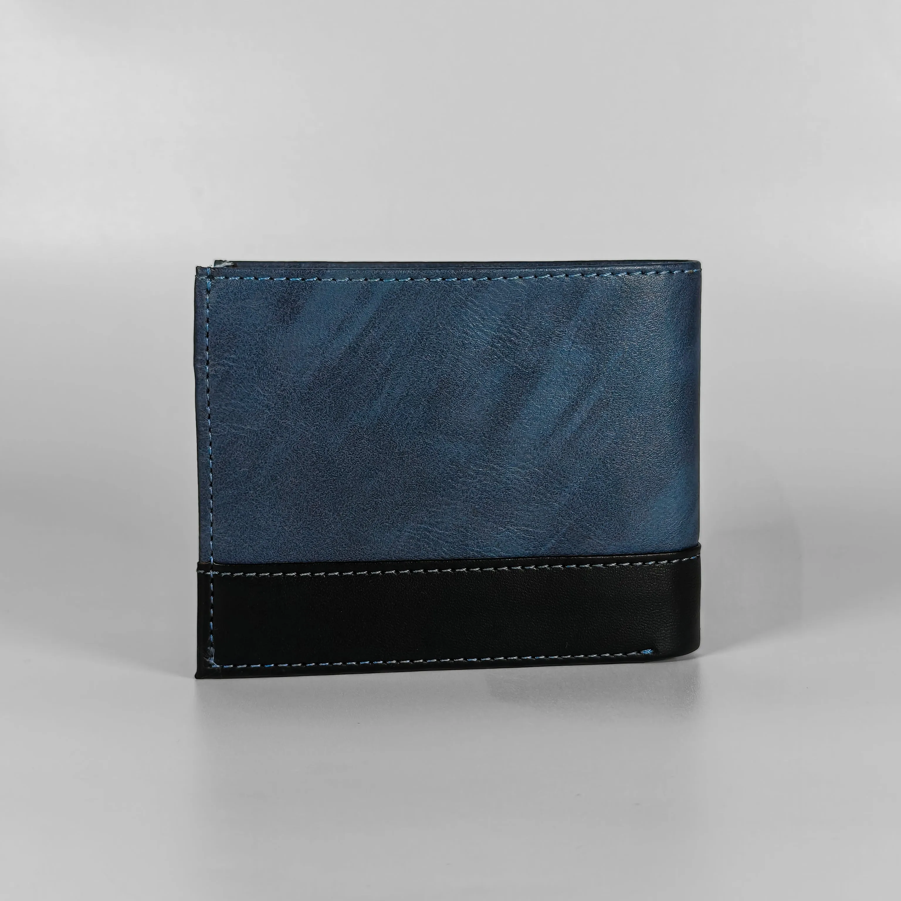 Personalized Men's Wallet - Blue and Black (Dual Tone)