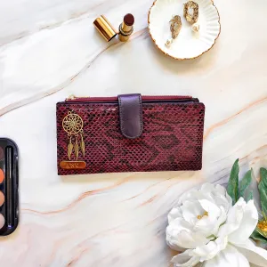 Personalized Women’s Textured Magenta Wallet with Free Charm