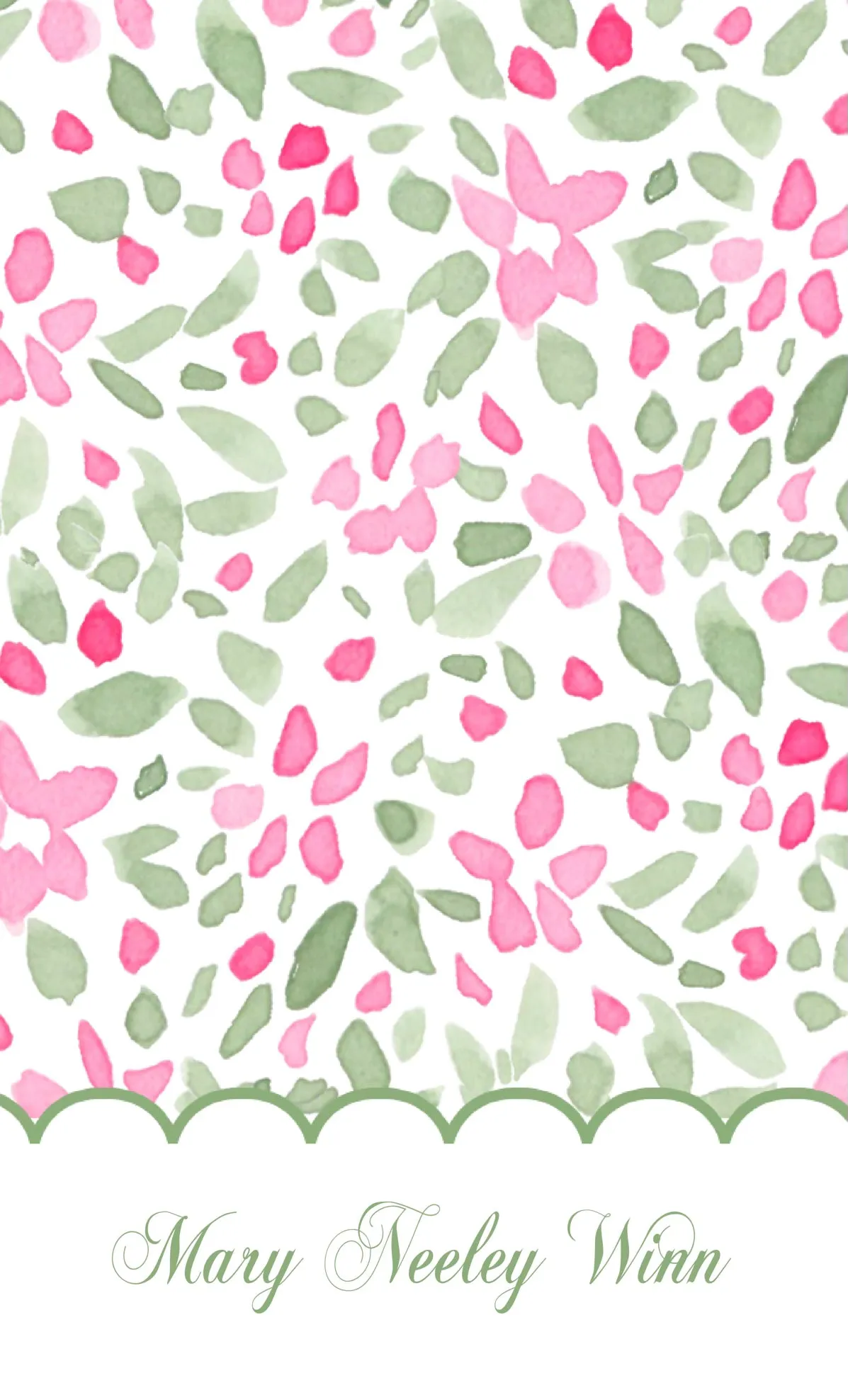 Pink and Green Floral Tag