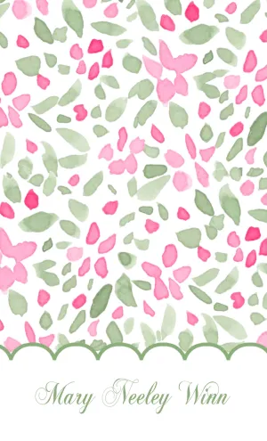 Pink and Green Floral Tag