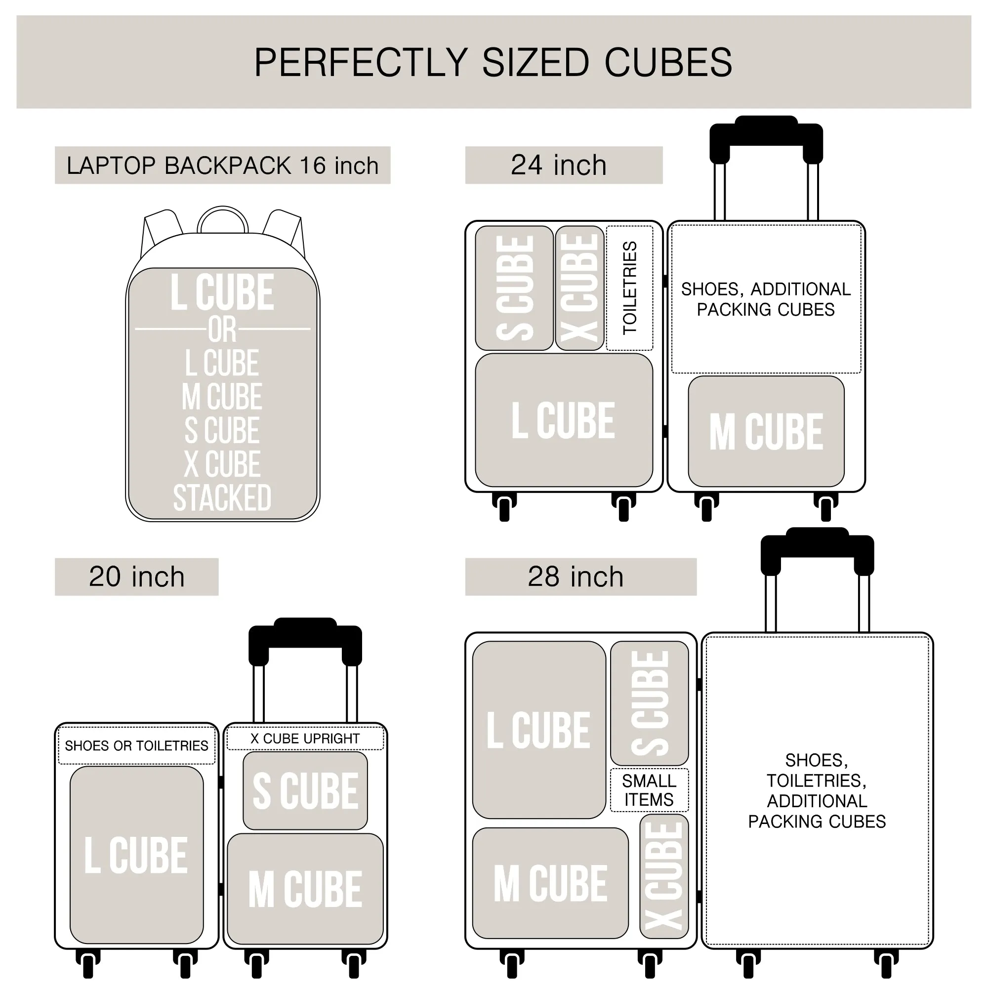 Premium Compression Packing Cubes Double-Sided / Clean Dirty  - Bag Factor Dual-Sided Luggage Organizer Set for Travel