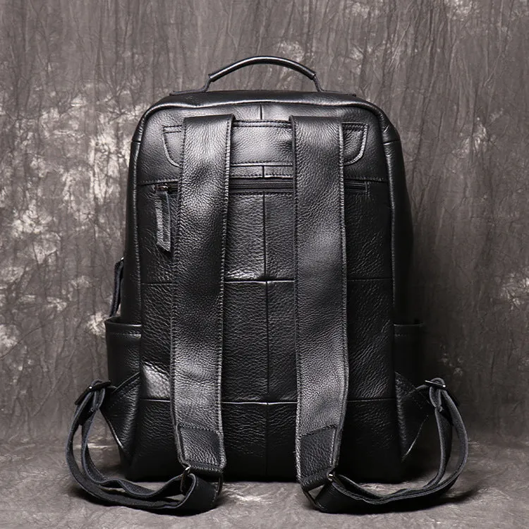 Retro Full Grain Leather Backpack Mens Leather Travel Backpack Genuine Leather Large Capacity Handle Bag Unisex Laptop Bag