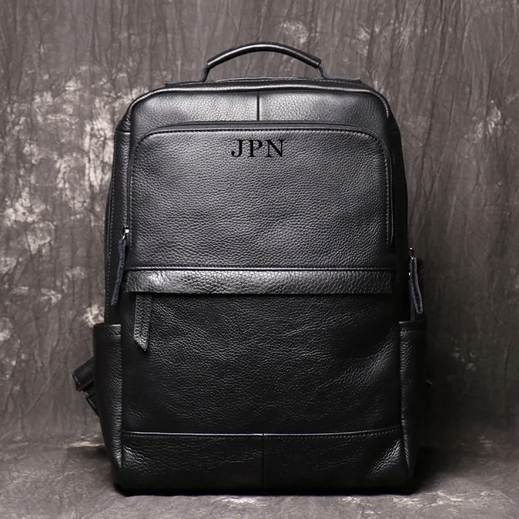 Retro Full Grain Leather Backpack Mens Leather Travel Backpack Genuine Leather Large Capacity Handle Bag Unisex Laptop Bag