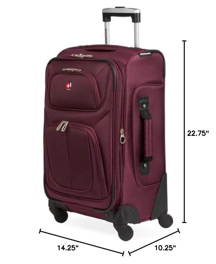 SwissGear Expandable 21-Inch Carry-On Luggage, Merlot