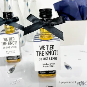 Take a Shot We Tied the Knot Mini Bottle Tags Wedding Favors